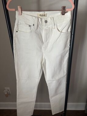 Madewell Off-White High-Rise Straight Jeans